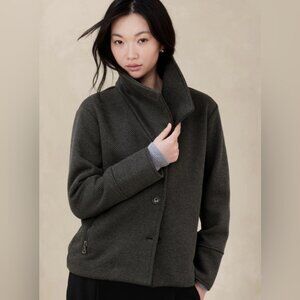 Banana Republic Washable Cotton Blend Brushed Twill Short Coat